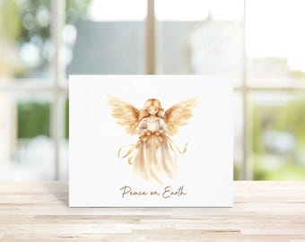 Christmas Cards, Angels, Horns, Holiday Cards, Rustic Christmas,  Angel Cards, Christmas Card Sets,  Holiday Card Sets,  Angel Horn