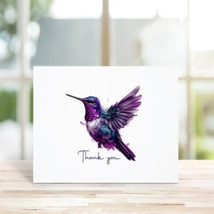 Cartes de remerciement Colibri, Cartes de correspondance Colibri, Colibris, Cartes Colibri, Cartes de remerciement, Cartes de remerciement