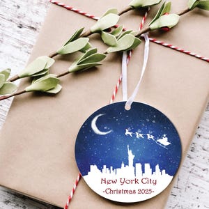 New York City Christmas Ornament, NYC Christmas Ornament, Santa, Reindeer, Personalized Christmas Ornament, Christmas Ornaments, New York