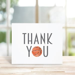 Cartes de remerciement, Cartes sur le thème du basket-ball, Cartes de remerciement pour le basket-ball, Basket-ball, Amoureux du basket-ball, Cartes de remerciement amusantes, Fait main