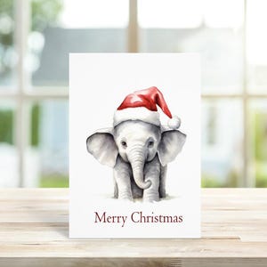 Cartes de Noël Éléphant, Cartes de Noël Éléphant, Cartes de vœux, Jeu de cartes de Noël, Cartes Éléphant, Jeu de cartes de vœux, Éléphants