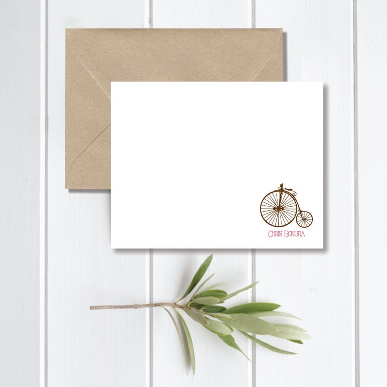 Penny Farthing Bikes Stationary Penny Farthing Note Cards Bicycle Note Cards Thank You Cards Personalized Stationery Mother/'s Day