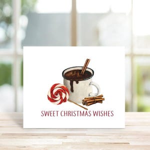 Christmas Cards,  Holiday Cards, Hot Chocolate, Candy Canes,  Christmas Card Set, Handmade, Merry Christmas, Hot Cocoa