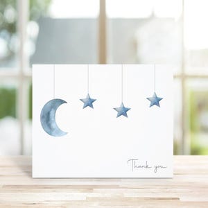 Cartes de remerciement pour baby shower, Sexe neutre, Lune, Merci de bébé, Bébé bohème, Mots de remerciement bébé, Cartes de remerciement bébé, Mobile