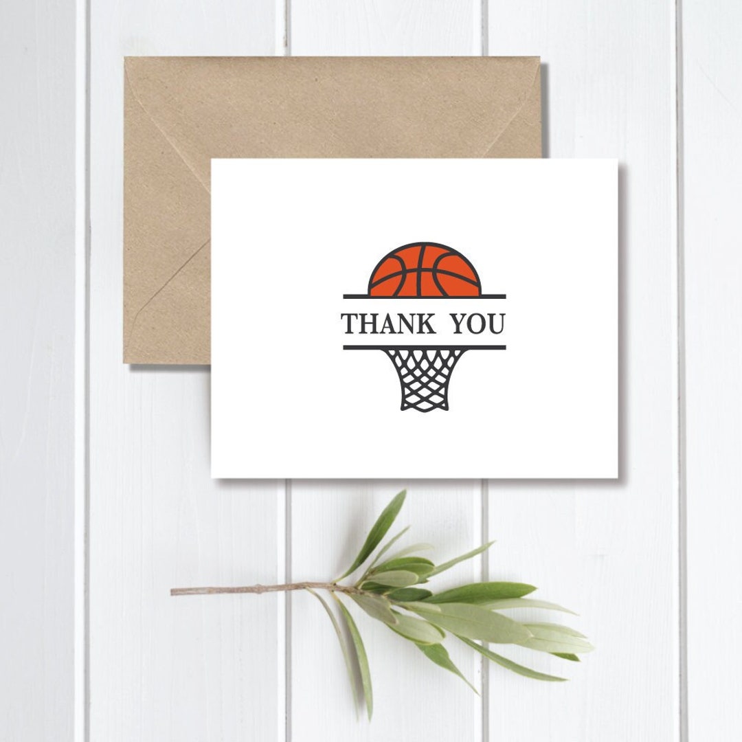Thank You Cards, Basketball Themed Cards, Basketball Thank You Cards