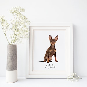 Dog Lovers, Min Pin, Miniature Pinscher, Dog Wall Art, Dog Prints, Dog Art, New Home, Gift for Dog Owners, Art, Paintings,  Print