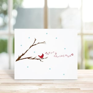 Cartes de Noël, cardinaux, cartes de Noël cardinales, cartes de vœux, jeu de cartes de Noël, cartes de Noël rustiques, cardinal de Noël