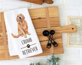 Golden Retriever, Tea Towel, Kitchen Towel, Christmas Dish Towel, Dog Dish Towels, Dog Lovers, Kitchen Towels, House Warming