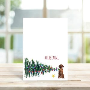 Cartes de Noël, Cartes de vœux, Chien, Chiens, Cartes de Noël chien, Vizsla, Cartes de Noël Vizsla, Fait main, Cartes de vœux chien