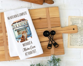 Cat Tea Towel, Kitchen Towel, Dish Towel, Cat Dish Towels, Cat Lovers, Maine Coon Kitchen Towels, House Warming, Cat Towel, Cat Mom