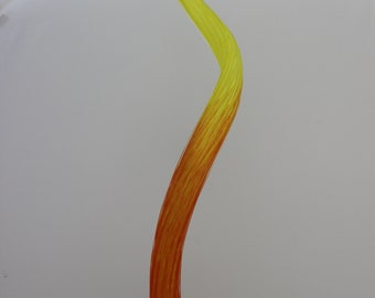 Hand Blown Glass Art Garden Crystal Finial Garden Sculpture Oneil 2808 orange fade to yellow