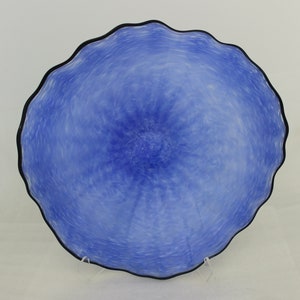 Beautiful Hand Blown Glass Art Wall Platter Bowl 2240 blue  ONEIL