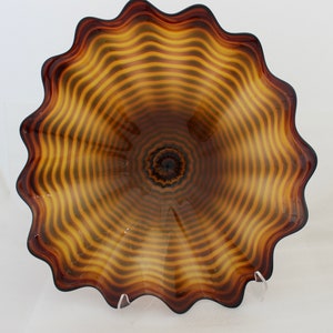 Beautiful Hand Blown Glass Art Wall Platter Bowl 3464 ONEIL