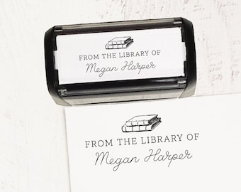 Personalized Book Stamp, Self Inking Library Stamp, From the Library of Stamp, Ex Libris, Bookplate Stamp, Self Inking, Wood Stamp | #23