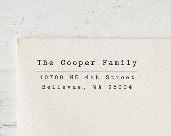 Self Inking Address Stamp, Return Address Stamp, Typewriter Stamp, Custom Stamp, Personalized Stamp, Wood Stamp, Family Stamp | #137