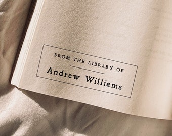 Personalized From the Library of Book Stamp, Ex Libris, This Book Belongs To, Custom Self Inking or Wood Stamp | #41
