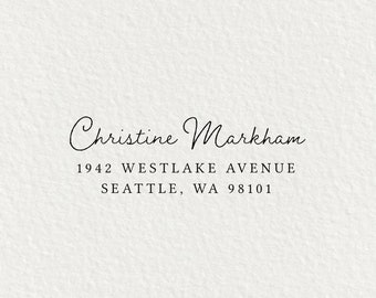 Minimal Return Address Stamp Self Inking Address Stamp Custom Stamp Personalized Wedding Stamp Wood Stamp Housewarming Gift #142