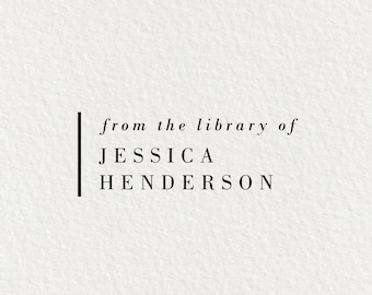 Library Stamp, Book Stamp, Self Inking Stamp, Gifts for Book Lovers, From the Library of, Ex Libris Stamp, Wood Stamp | #03