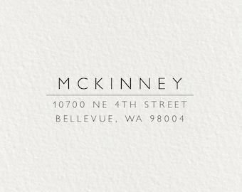 Minimal Address Stamp, Self Inking Address Stamp, Modern Stamp, Wood Stamp, Personalized Housewarming Gift, Custom Wedding Gift | #140