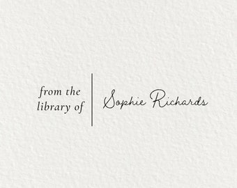 May include: A white card with black text that reads "from the library of Sophie Richards".