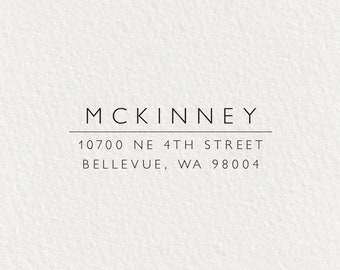 Return Address Stamp, Self Inking Address Stamp, Modern Stamp, Custom Wood Stamp, Personalized Stamp, Housewarming Gift, Family Stamp | #140