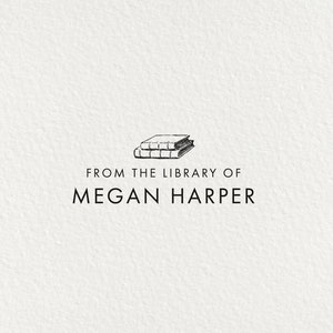 Library Stamp, Book Stamp, Self Inking Stamp, Gifts for Book Lovers, From the Library of, Custom Modern Bookplate, Wood Stamp | #23C