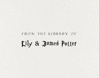 Library Stamp, Book Stamp, Wizard Stamp, Gifts for Book Lovers, From the Library of, Magic Stamp, Self Inking Stamp, Wood Stamp | #16