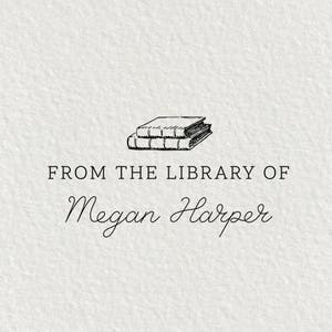 Library Stamp, Book Stamp, Self Inking Stamp, Gifts for Book Lovers, From the Library of, Custom Bookplate, Wood Stamp | #23