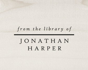 Sello de la Biblioteca, Sello del Libro - Estilo #09, Sello de Autoentintado, Regalos para los Amantes de los Libros, De la Biblioteca de, Sello Ex Libris, Sello de Madera