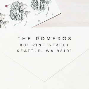 Minimal Personalized Return Address Stamp, Custom Self Inking or Wood Stamp | #21B