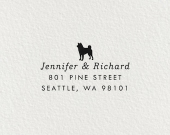 RESERVED Shiba Inu Address Stamp, Self Inking Address Stamp, Custom Personalized Gift, Wood Stamp, Gift for Dog Lovers | #66