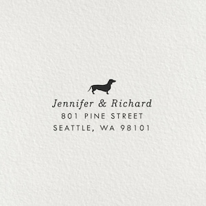 Dachshund Stamp, Self Inking Return Address Stamp, Dachshund Gifts, Dog Stamp, Wood Address Stamp, Gift for Dog Lovers, Doxie | #66