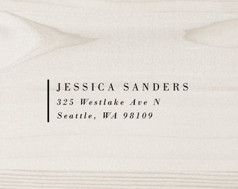 Modern Return Address Stamp, Custom Wedding Stamp, Save the Date, Personalized Stamp, Minimal, Housewarming Gift, Self Inking or Wood | #25