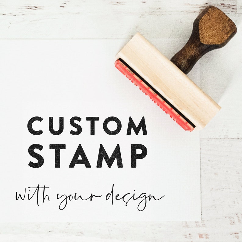 Custom Logo Stamp With Your Design, Custom Stamp for Small Business, Etsy Shop, Custom Rubber Stamp, Brand Stamp, Business Stamp, Wood Stamp image 1