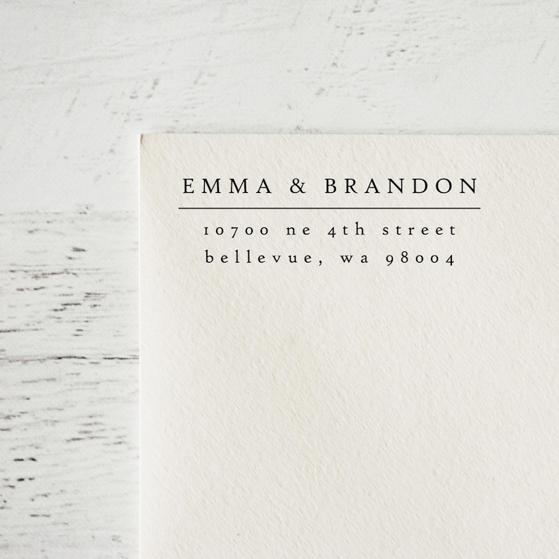 Return Address Stamp, Self Inking Address Stamp, Modern Stamp, Custom Stamp, Personalized Stamp, Wood Stamp, Family Stamp | #136 image 2
