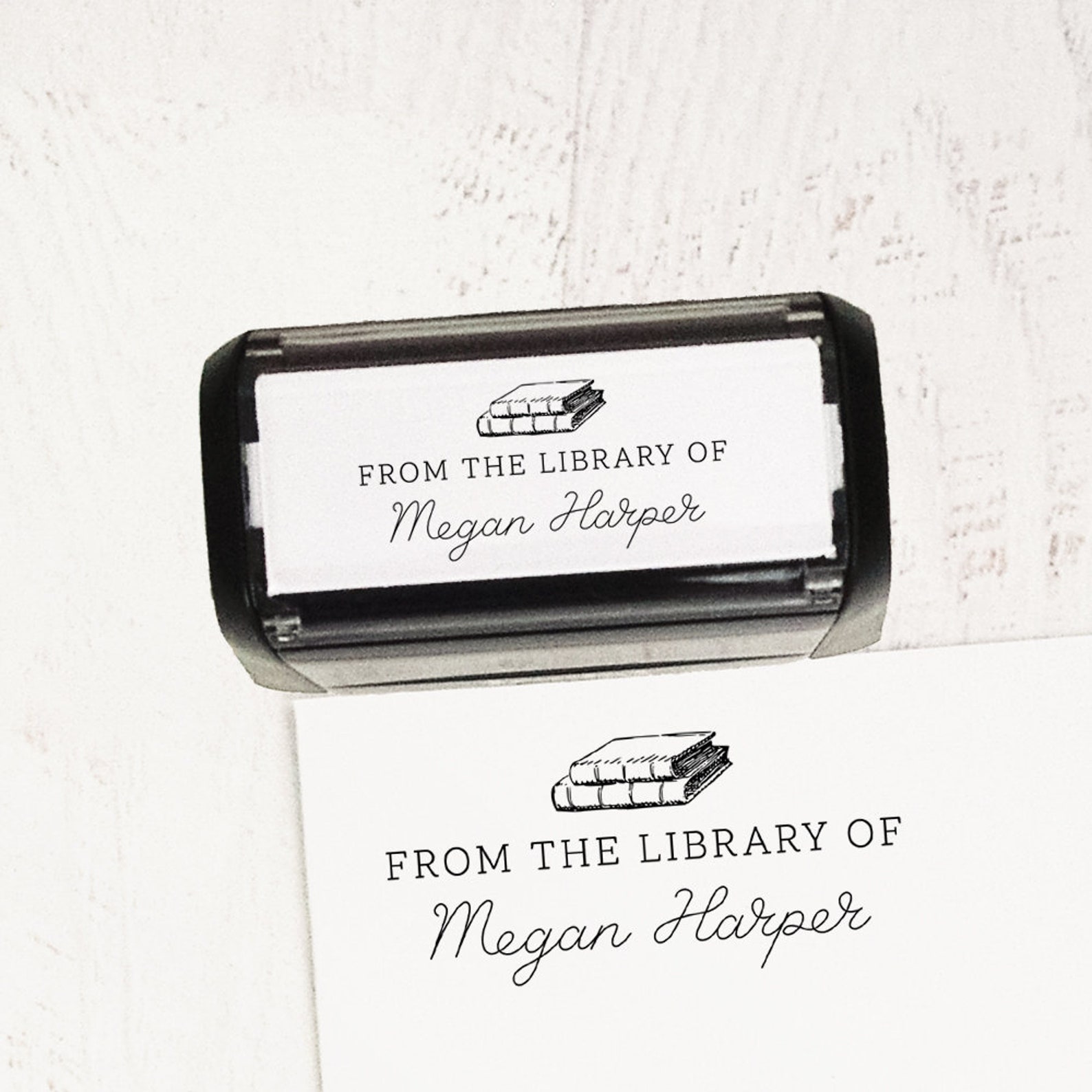 PERSONALIZED BOOK STAMP Self Inking Library Stamp Custom - Norway