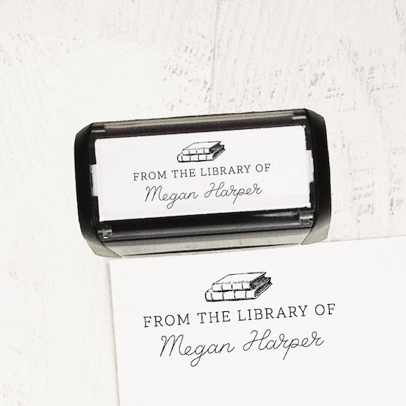 Personalized Book Stamp, Self Inking Library Stamp, From the Library of  Stamp, Ex Libris, Bookplate Stamp, Self Inking, Wood Stamp 23 