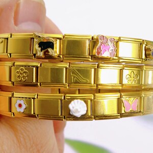 Customized name italian charm bracelet，Gold Italian Bracelet, Custom Gold Italy Charms, Personalized Italian Bracelet, Italy Charms