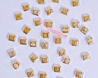 Gold Italian Charm Bracelet, Stainless Steel Modular Charms, Y2K Jewelry