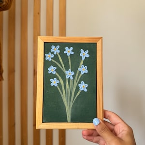 The Blue Wild Flowers  Canvas Art Collection | canvas set | textured art | flower art | gifts for her | nursery | home decor | baby shower
