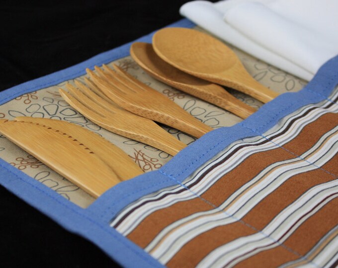 Urban Picnic Rollup in Blue and Brown Floral by Nstarstudio Etsy