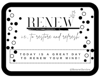 Christliche Affirmationskarte: Renew Your Mind-Vorlage (2 enthalten)