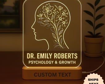 Personalized Psychologist Gift: Engraved Night Light, Psychology Graduation