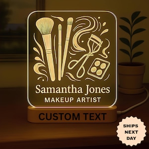 Custom Makeup Artist Night Light: Personalized Beauty Studio Decor