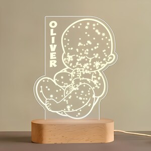 Personalized Baby Night Light, Name 3D Lamp, Kids Bedroom LED Lamp, Baby Gift Birth, Baby Shower Gift, Baptism, Gift Newborn, Nursery Decor