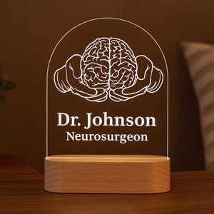 Personalized Neurosurgeon Gift: Custom LED Night Light, Medical Graduation