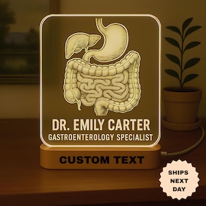 Gastroenterologist Custom Night Light | Personalized LED lamp for Gastroenterologists GI Doctors and GI Nurses | Medical Student Gift
