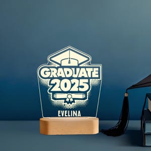 Luz nocturna de graduación personalizada: regalo LED personalizado, promoción de 2025
