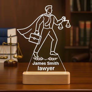Personalized Lawyer Gift: LED Desk Lamp, Attorney Graduation