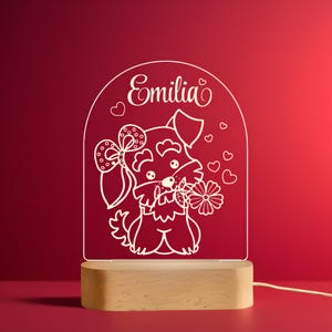 Veilleuse personnalisée pour chien : décoration LED personnalisée pour chambre d&#39;enfants